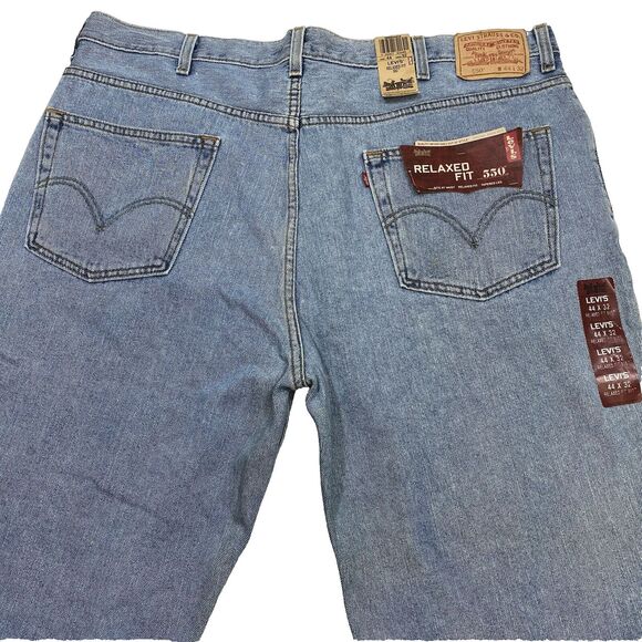 Levis Jeans Mens 44x32 Blue 550 Tapered Leg Relaxed Fit American Western Denim - Picture 9 of 14